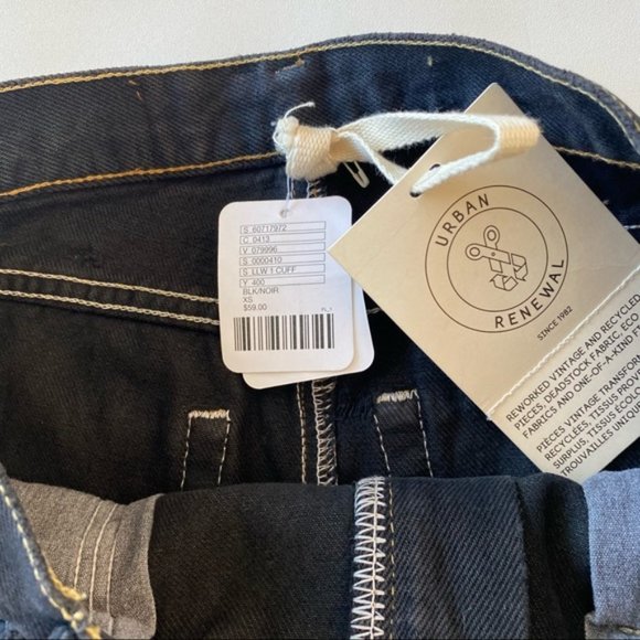 Urban Outfitters | Urban Renewal | Lee Recycled Cuffed Denim Short Black New XS - Picture 7 of 8